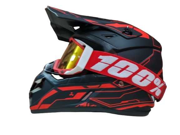 Каска Крос Мотор/Скутер/Бъги/Вело/АТВ с очила 100%-MT-4