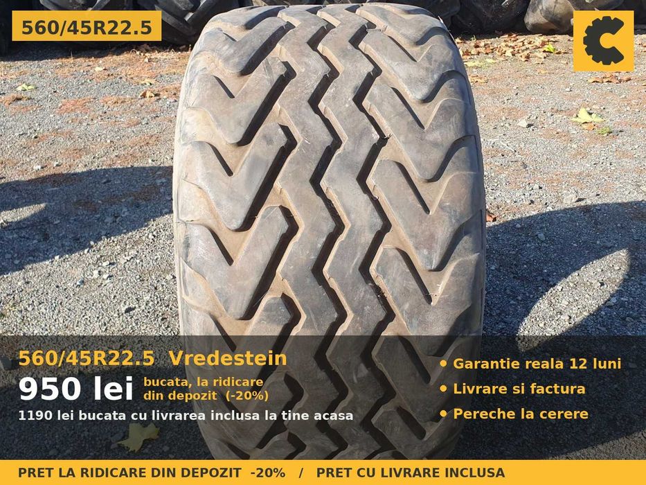 Cauciucuri Anvelope 560/45R22.5 560/45 R22.5 560/45-22.5 560 45 22.5 56045225 Vredestein Remorca Implement Flotatie SH Second Hand PRET BUN Oferta