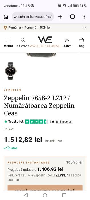 Ceas zeppelin.ceasul este nou .nu am cutia la el