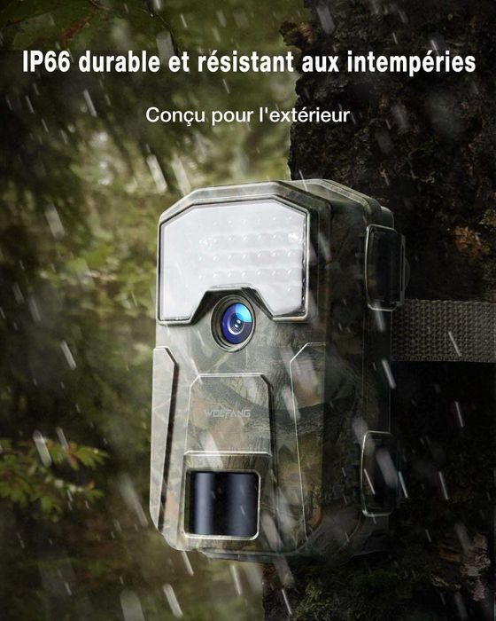 Ловна Камера за Наблюдение WOLFANG 2160P 48MP HD, Night Vision, IP66 Waterproof