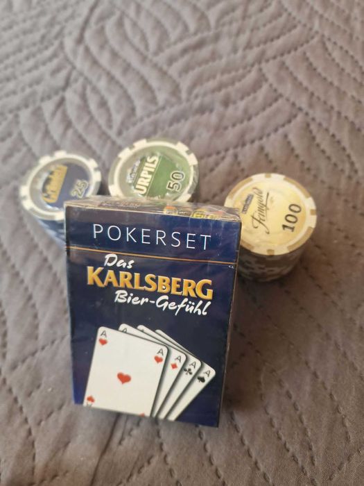 Колекционерски покер комплект Karlsberg – карти и чипове