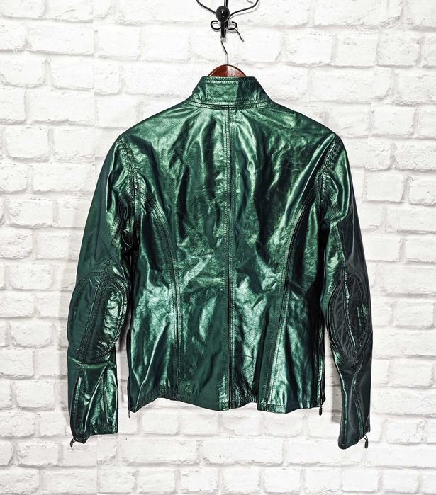 BELSTAFF Оригинално зелено кожено дамско яке размер 44 / М