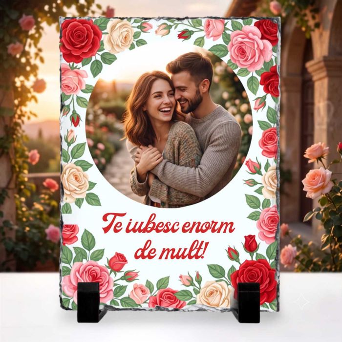 Plăci din Ardezie Naturală Personalizate cu Poza Ta & Mesaj — Cadou Unic - Cel mai mic pret!