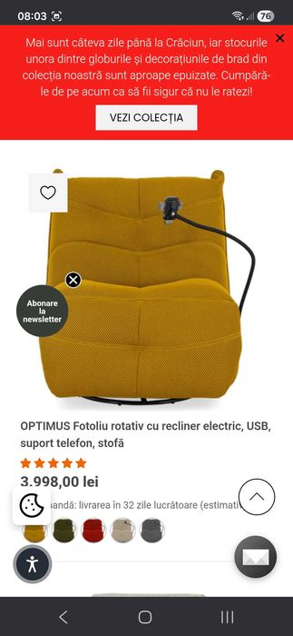 Fotoliu rotativ  cu usebe