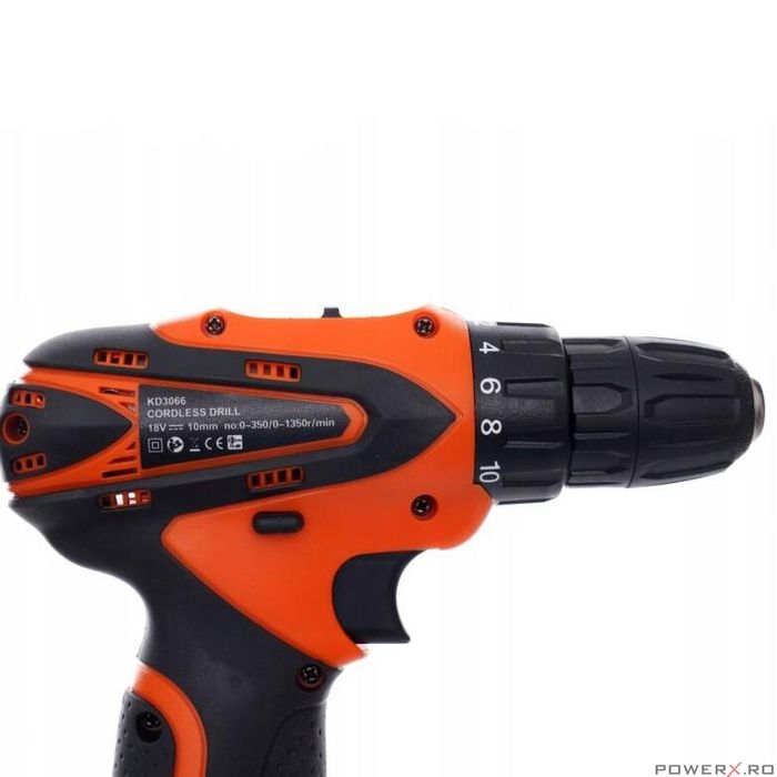 Filetanta, masina pentru gaurit, 18V Li-ion, 1300 mAh, 1100 rpm, Kraft