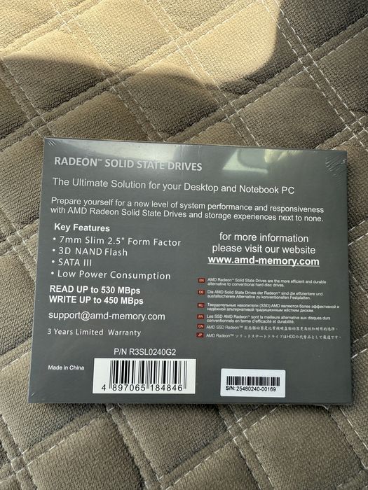 Продам новый SSD Radeon 240gb