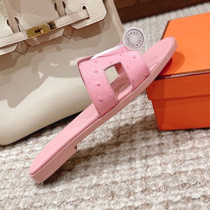 Papuci hermes piele ostrich (strut)