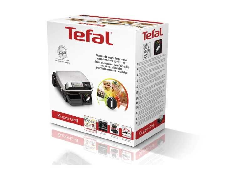 Sigilat Gratar electric cu timer Tefal Super Grill GC451B12 InoxNegru
