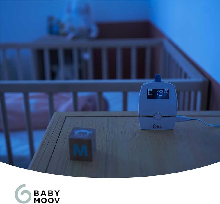 Babymoov Premium Care – Дигитален аудио бебефон, обхват до 1400 м, двупосочна комуникация, нощна лампа, температура, приспивни мелодии и VOX