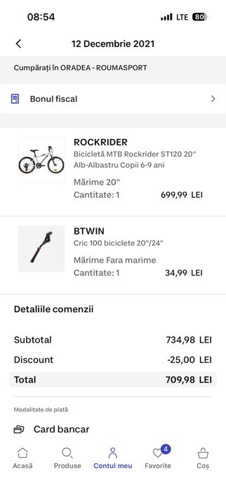 Bicicleta 20” copii decathlon