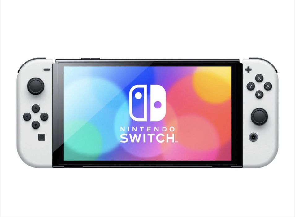 Nintendo Switch OLED White 64GB + 4 игри + пълен комплект