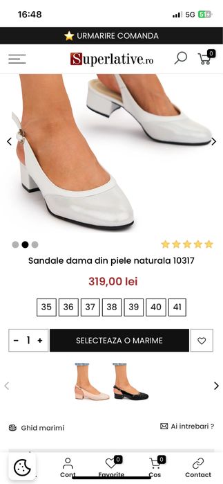 Pantofi - piele naturala - Noi