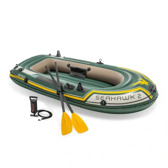 Надувная лодка Intex Seahawk-2 Set (68347) зеленый 236 см