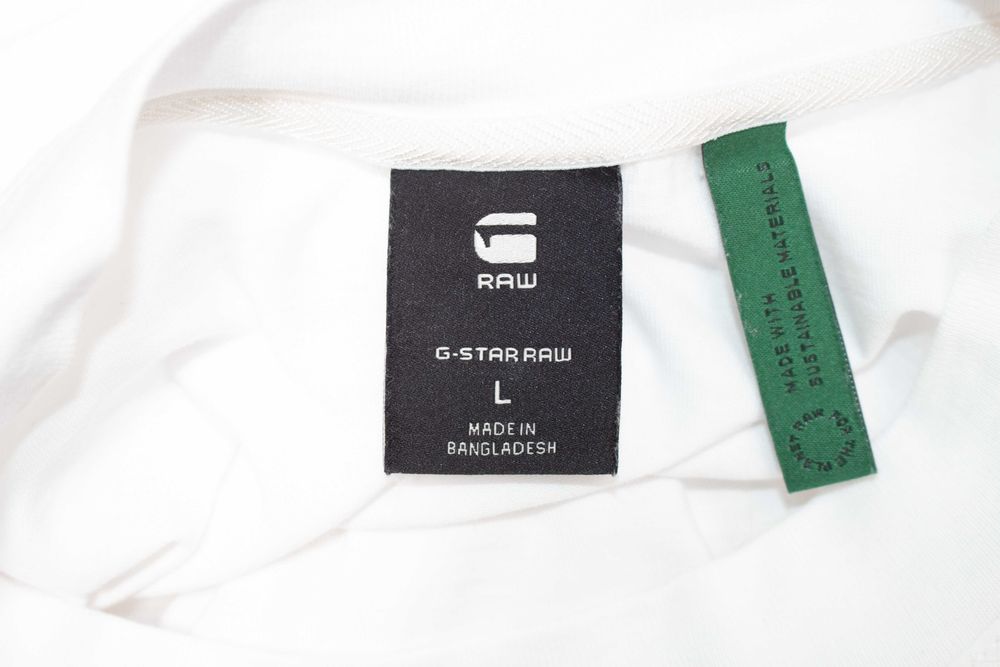 G-STAR Raw оригинална дамска рокля тип тениска бяла памук L