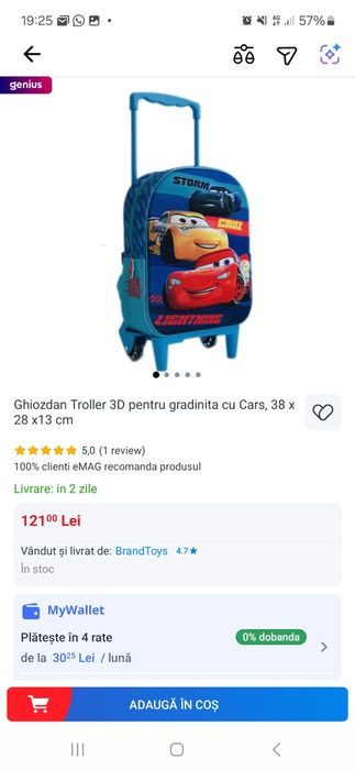 Ghiozdan troler pt gradinita