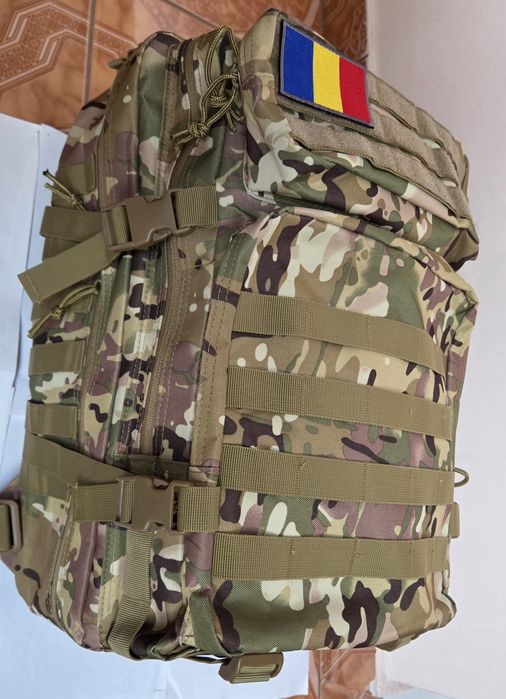 Rucsac Militar 50 l/ Negru / Verde camuflaj/Verde ,Nou