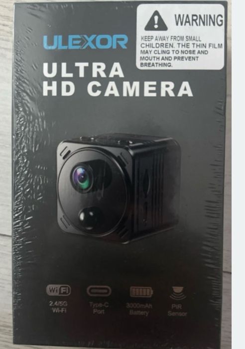 Mini cameră spion ULEXOR 4K Ultra HD cu Wi-Fi.