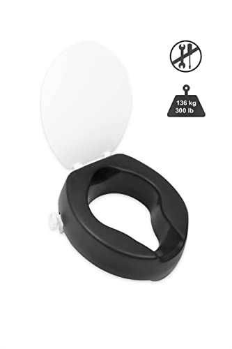 Scaun de toaleta pentru adulti din spuma moale, inaltat cu capac 10cm