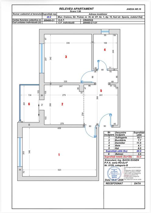 Apartament 2 camere decomandat, 53mp, centrala proprie - zona Spaniei