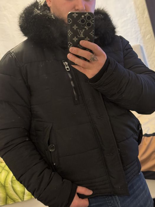 ZARA Men Black Jacket Fur Edition