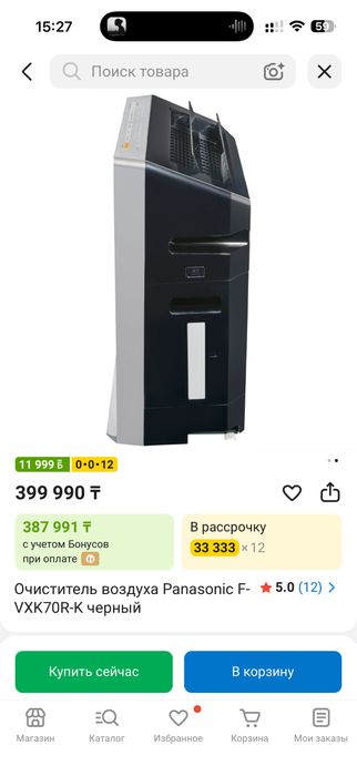 Очиститель воздуха panasonic