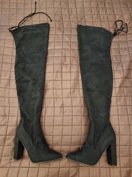 Cizme dama peste genunchi cu toc