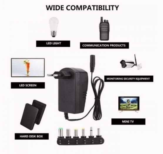 3V~24V Регулируемо Зарядно Универсално Захранващ Адаптер Потенциометър