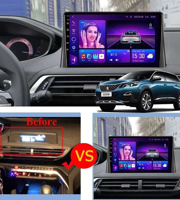 Мултимедия за Peugeot 4008 5008 Двоен дин Навигация плеър Android Пежо