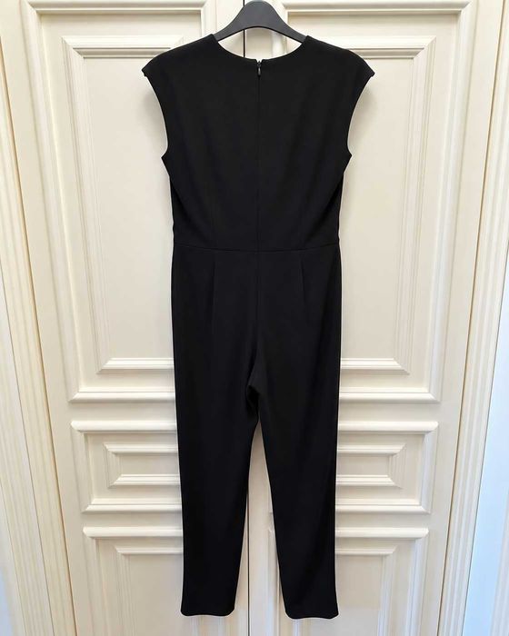 Salopetă Polo Ralph Lauren damă, neagră, din viscoză, croială elegantă cu decolteu petrecut, mărimea M