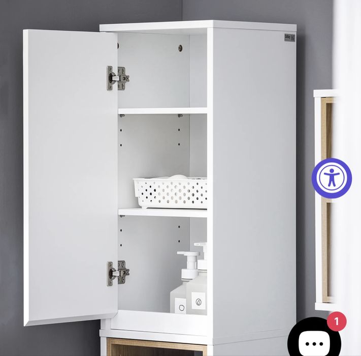 Dulap inalt baie, 170cm-coloana depozitare ingusta cu raft deschis