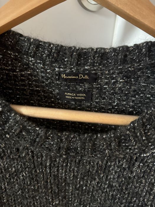 Pulover negru metalizat Massimo Dutti lana alpaca