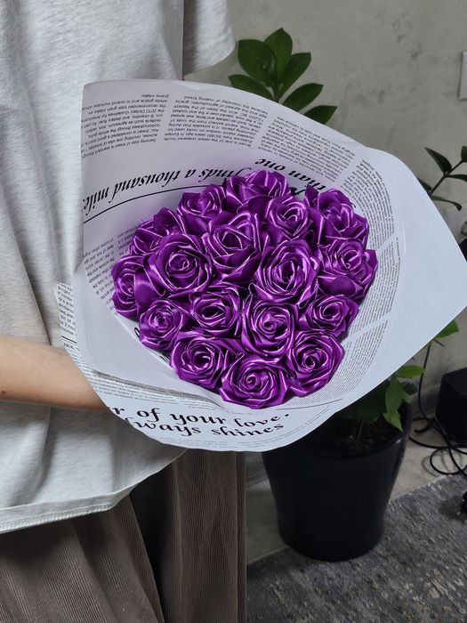 Букеты из атласных лент