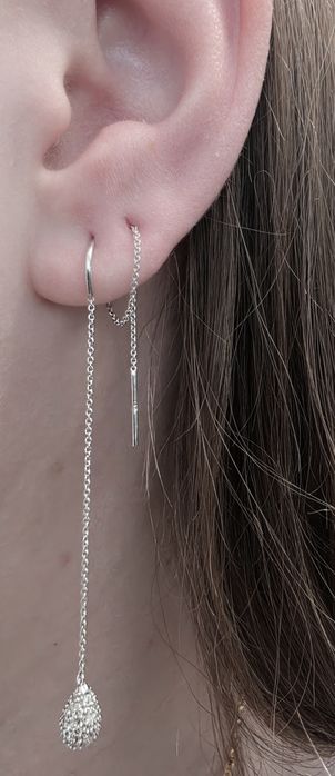 Золотые серьги-протяжки