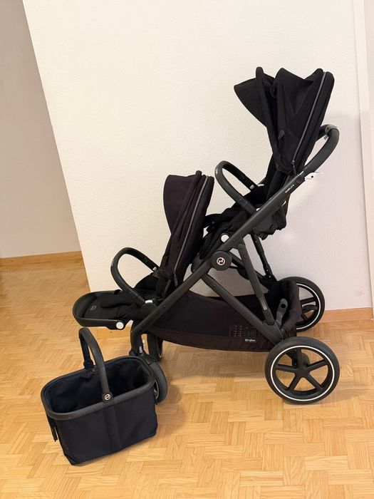 Cărucior gemeni Cybex Gazelle S Moon Black | Zwillingswagen | Stare foarte bună