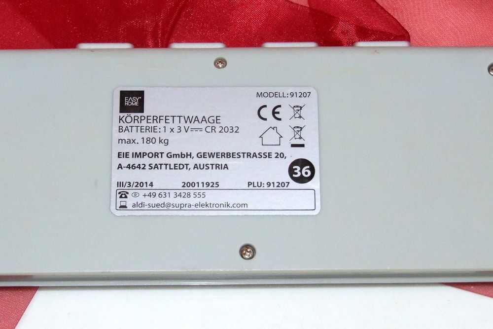 CANTAR cu analizor corporal EASY HOME, maxim 180 Kg, 12 memorii, Austria, NOU