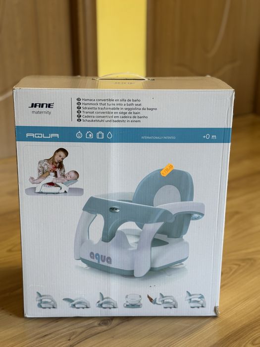 Scaun si suport baita bebelusi, 2 in 1, Jane Aqua