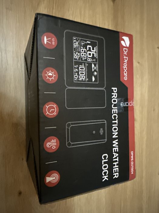 Dr.Prepare DPWS-OUT004 Statie Meteo Wireless Ceas cu Proiector Senzor Exterior Temperatura Alarma Display LCD Projection Clock Nou Sigilat