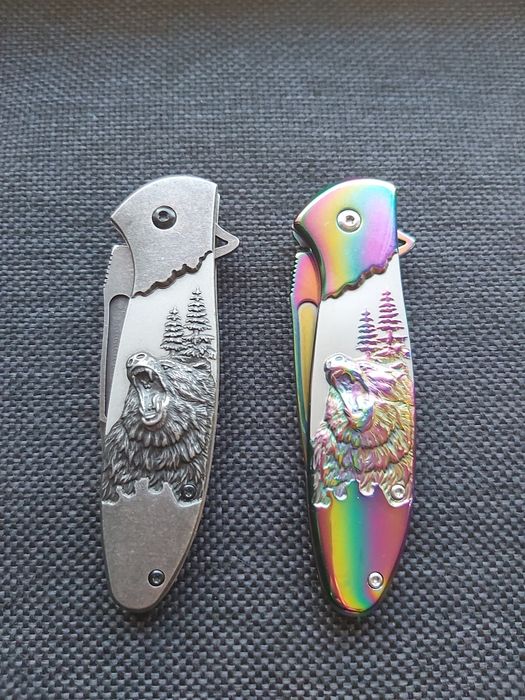 Джобен сгъваем нож с гравирана дръжка мечка,2958