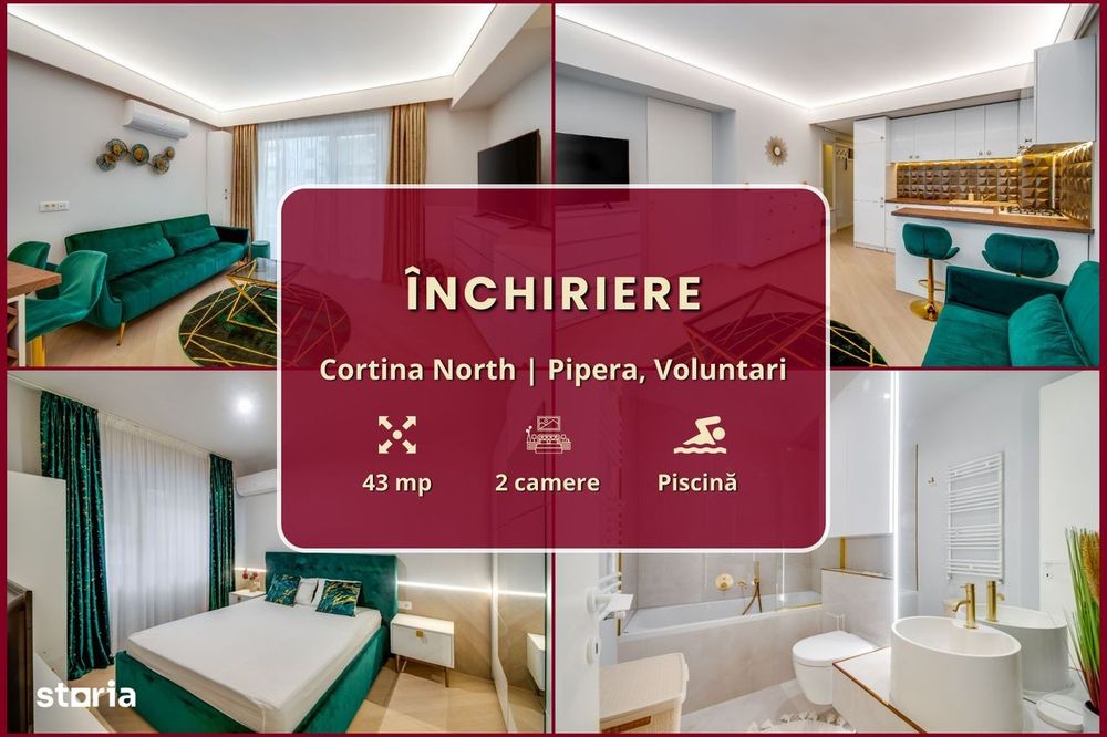 Cortina North || 2 Camere || Parcare subterană || Comision 0%