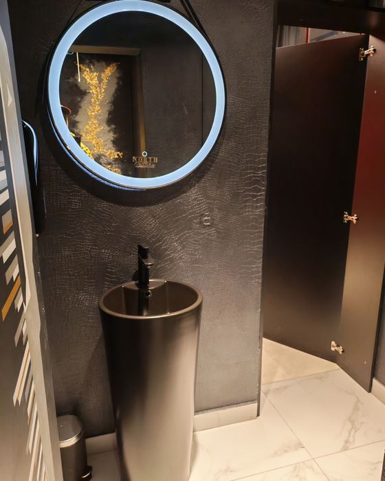 Set baie negru mat , lavoar, oglinda, wc, rezervor  wc