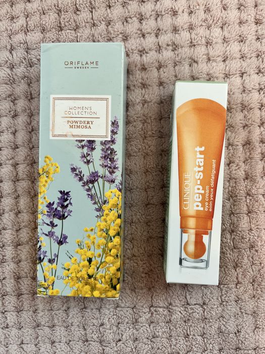 Clinique pep-start околоочен крем и Oriflame Women’s collection парфюм