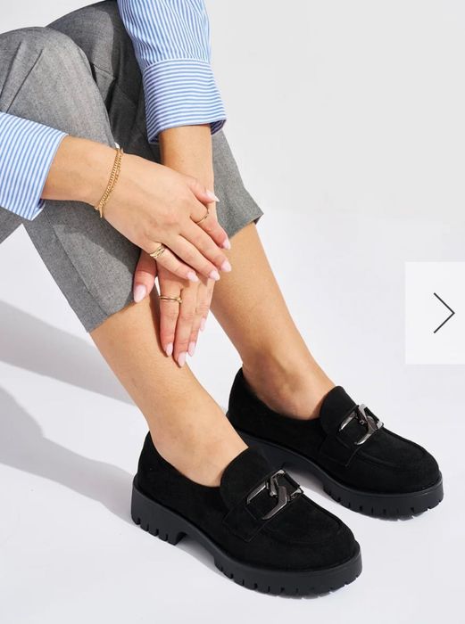 Черни мокасини велур