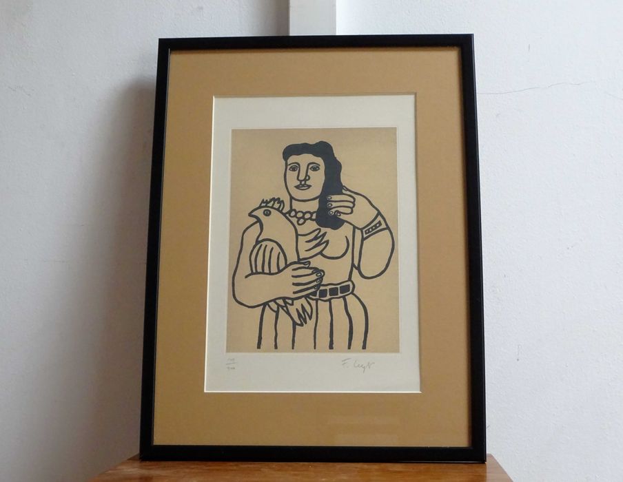 Tablou Fernand LÉGER, ‘Woman with Parrot’ | Piesa RARA deosebita