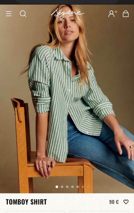 Дамска риза райе Sézane Paris, размер 40(М/L)