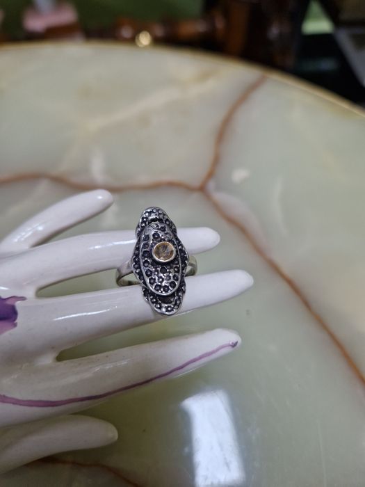 Красив антикварен сребърен пръстен проба 950