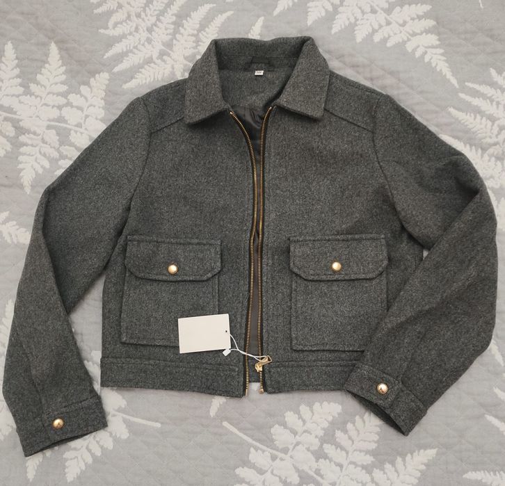 Женская укороченная куртка драп модель Зара