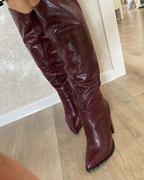 Кожаные сапоги кроко за 20 тыс
