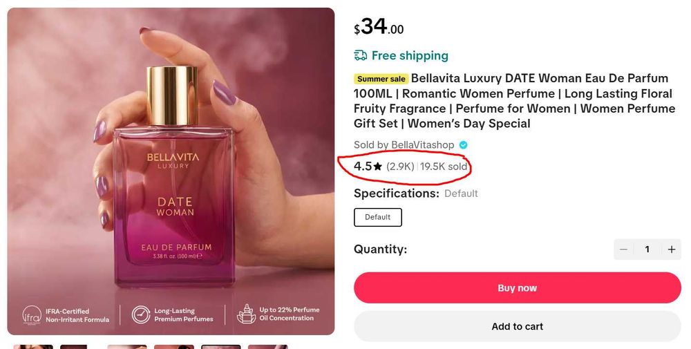 Bellavita Luxury DATE Woman Eau De Parfum 100ML