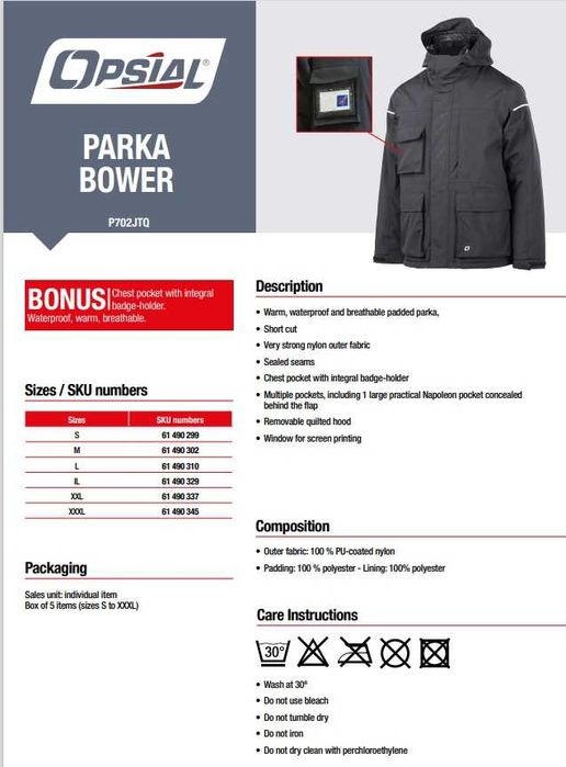 REDUCERE - Geacă santier lucru OPSIAL impermeabila XL nouă