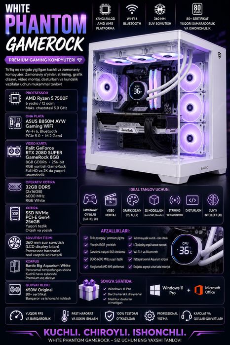 Ryzen 5 7500F/ RTX 2080 super /DDR5 32GB